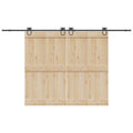 Kit di Binari per Porte Scorrevoli 366 cm Acciaio Nero