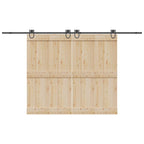 Kit di Binari per Porte Scorrevoli 366 cm Acciaio Nero