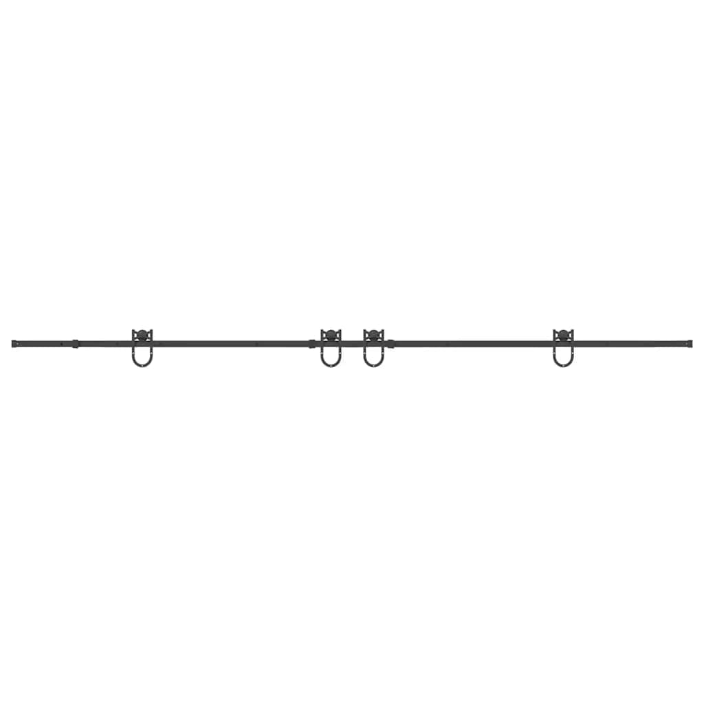 Kit di Binari per Porte Scorrevoli 400 cm Acciaio Nero