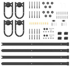 Kit di Binari per Porte Scorrevoli 400 cm Acciaio Nero