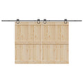 Kit di Binari per Porte Scorrevoli 400 cm Acciaio Nero