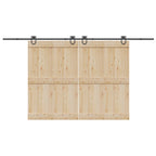 Kit di Binari per Porte Scorrevoli 400 cm Acciaio Nero