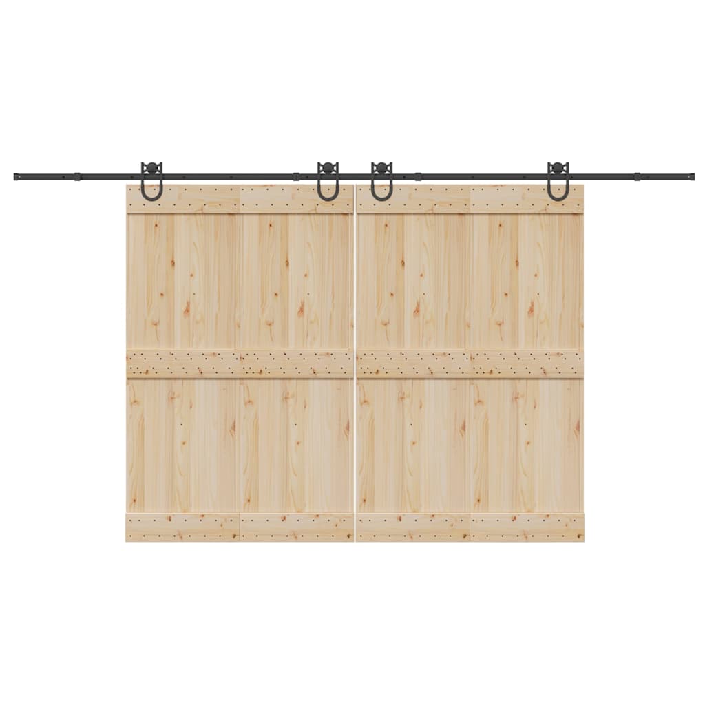 Kit di Binari per Porte Scorrevoli 400 cm Acciaio Nero