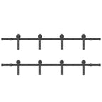 Kit di Binari per Porte Scorrevoli 366 cm Acciaio Nero