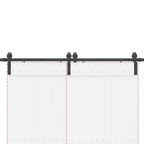Kit di Binari per Porte Scorrevoli 366 cm Acciaio Nero