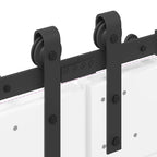 Kit di Binari per Porte Scorrevoli 366 cm Acciaio Nero
