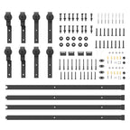 Kit di Binari per Porte Scorrevoli 400 cm Acciaio Nero