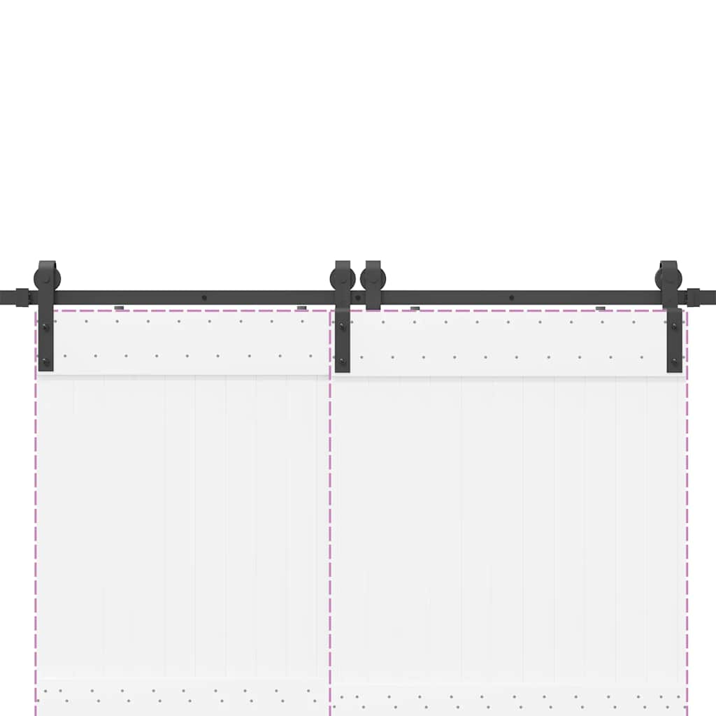 Kit di Binari per Porte Scorrevoli 400 cm Acciaio Nero