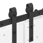 Kit di Binari per Porte Scorrevoli 400 cm Acciaio Nero
