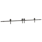 Kit di Binari per Porte Scorrevoli 366 cm Acciaio Nero