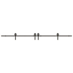 Kit di Binari per Porte Scorrevoli 366 cm Acciaio Nero