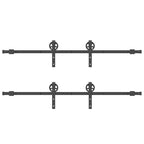 Kit di Binari per Porte Scorrevoli 366 cm Acciaio Nero