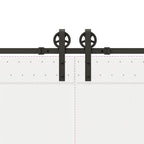 Kit di Binari per Porte Scorrevoli 366 cm Acciaio Nero