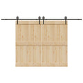 Kit di Binari per Porte Scorrevoli 366 cm Acciaio Nero
