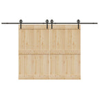 Kit di Binari per Porte Scorrevoli 366 cm Acciaio Nero