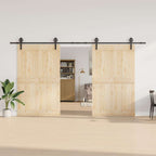 Kit di Binari per Porte Scorrevoli 400 cm Acciaio Nero