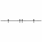 Kit di Binari per Porte Scorrevoli 400 cm Acciaio Nero