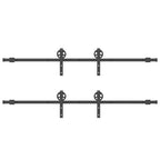Kit di Binari per Porte Scorrevoli 400 cm Acciaio Nero