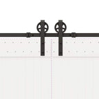 Kit di Binari per Porte Scorrevoli 400 cm Acciaio Nero