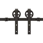 Kit di Binari per Porte Scorrevoli 400 cm Acciaio Nero