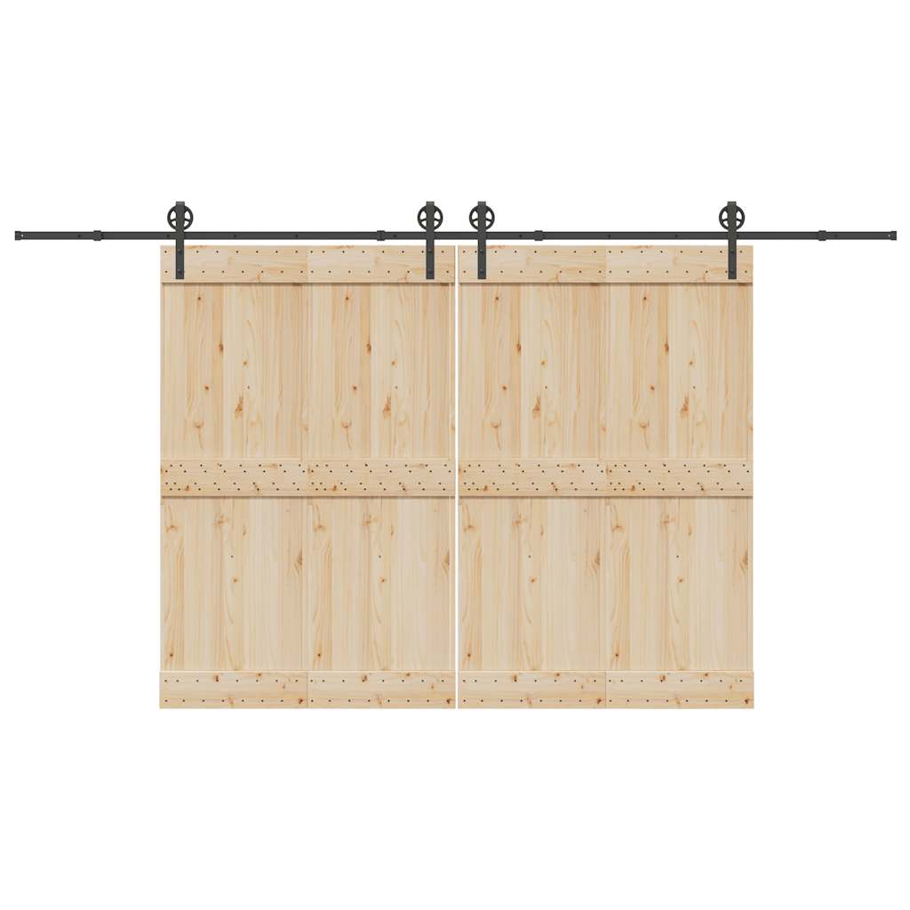 Kit di Binari per Porte Scorrevoli 400 cm Acciaio Nero