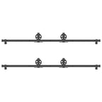 Kit di Binari per Porte Scorrevoli 366 cm Acciaio Nero