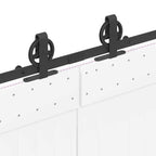Kit di Binari per Porte Scorrevoli 366 cm Acciaio Nero