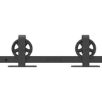 Kit di Binari per Porte Scorrevoli 366 cm Acciaio Nero