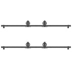 Kit di Binari per Porte Scorrevoli 400 cm Acciaio Nero