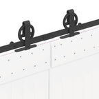 Kit di Binari per Porte Scorrevoli 400 cm Acciaio Nero