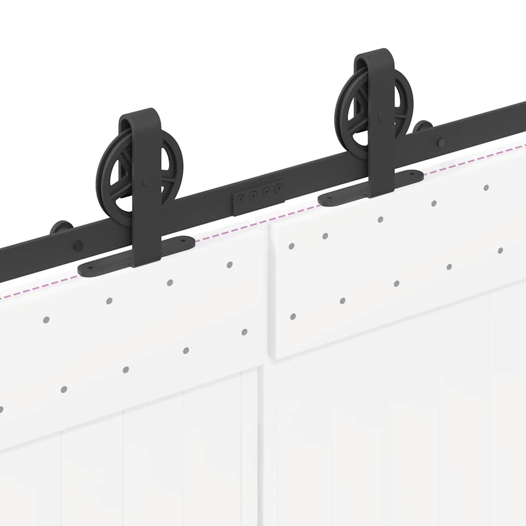 Kit di Binari per Porte Scorrevoli 400 cm Acciaio Nero