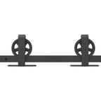 Kit di Binari per Porte Scorrevoli 400 cm Acciaio Nero