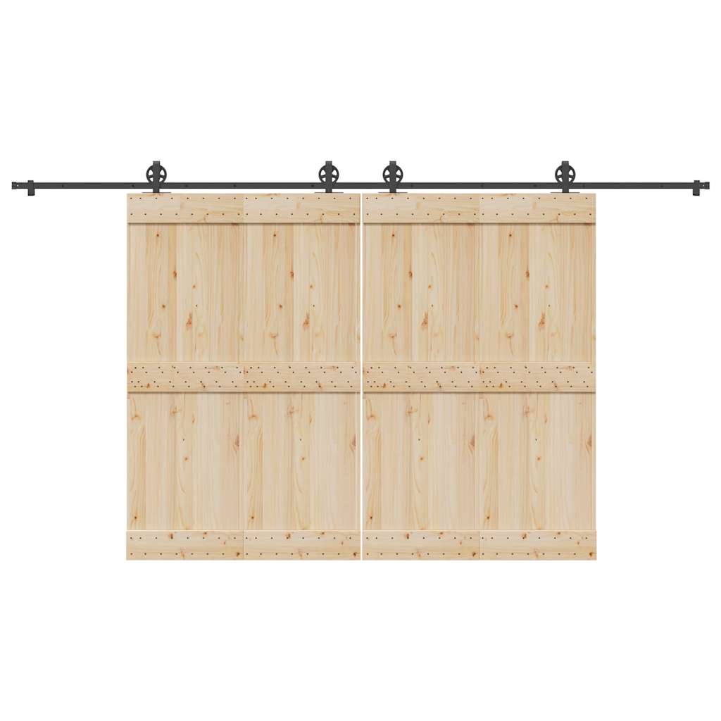 Kit di Binari per Porte Scorrevoli 400 cm Acciaio Nero