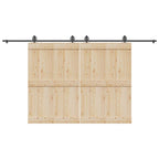 Kit di Binari per Porte Scorrevoli 400 cm Acciaio Nero