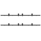 Kit di Binari per Porte Scorrevoli 366 cm Acciaio Nero