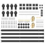 Kit di Binari per Porte Scorrevoli 366 cm Acciaio Nero