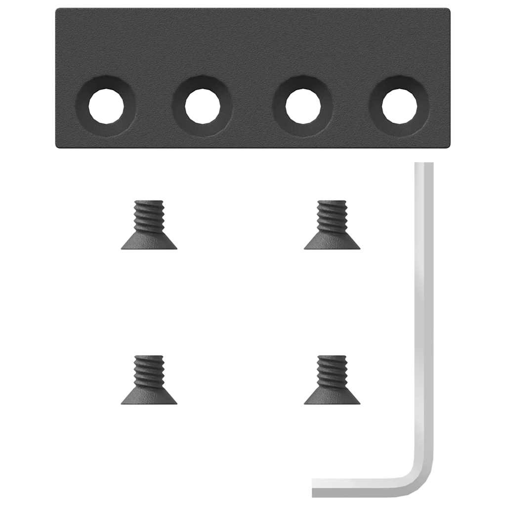 Kit di Binari per Porte Scorrevoli 366 cm Acciaio Nero
