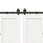 Kit di Binari per Porte Scorrevoli 366 cm Acciaio Nero