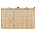 Kit di Binari per Porte Scorrevoli 366 cm Acciaio Nero
