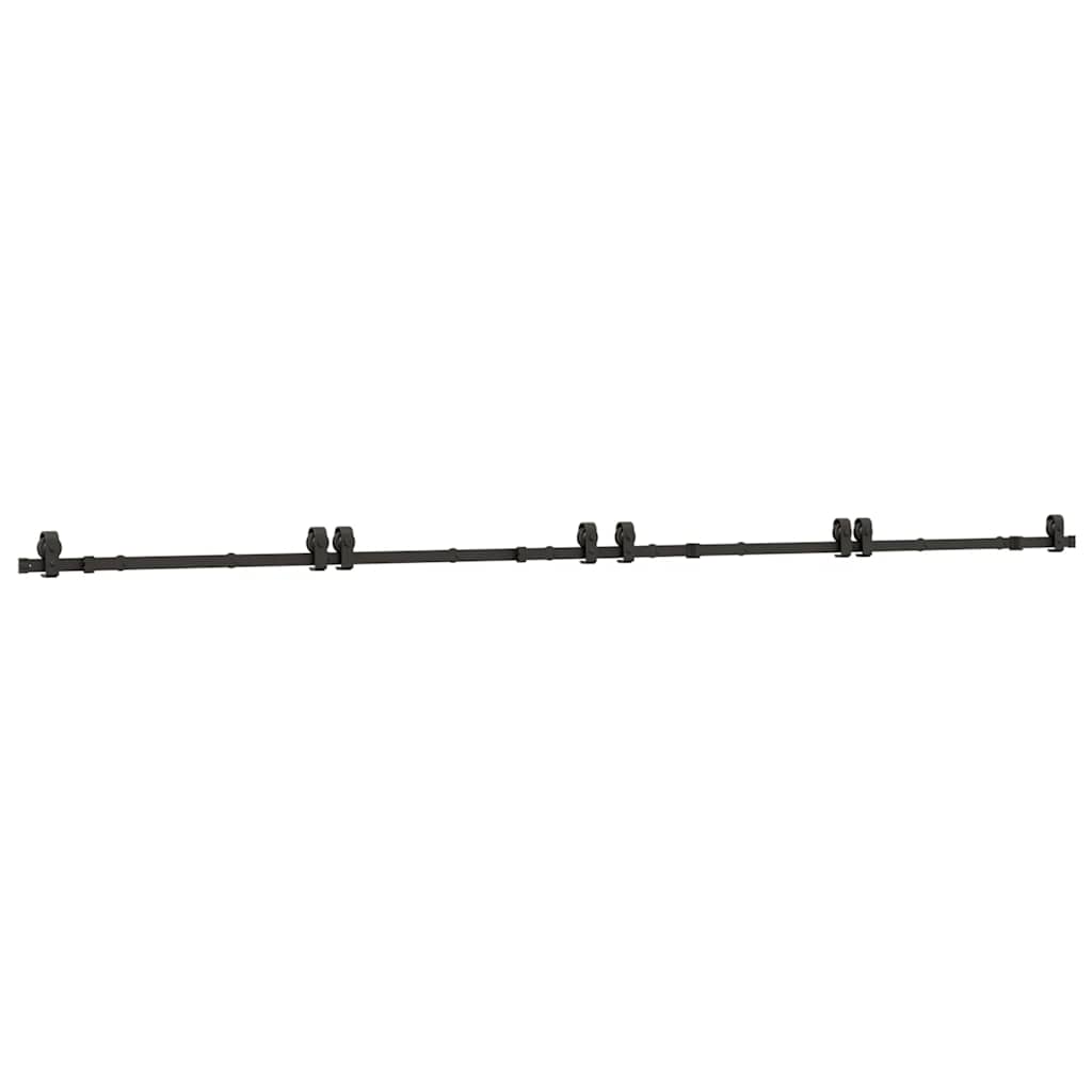 Kit di Binari per Porte Scorrevoli 400 cm Acciaio Nero
