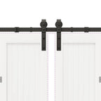 Kit di Binari per Porte Scorrevoli 366 cm Acciaio Nero