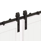 Kit di Binari per Porte Scorrevoli 366 cm Acciaio Nero