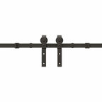 Kit di Binari per Porte Scorrevoli 366 cm Acciaio Nero
