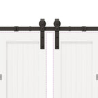 Kit di Binari per Porte Scorrevoli 400 cm Acciaio Nero