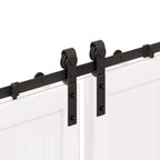 Kit di Binari per Porte Scorrevoli 400 cm Acciaio Nero