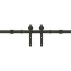 Kit di Binari per Porte Scorrevoli 400 cm Acciaio Nero