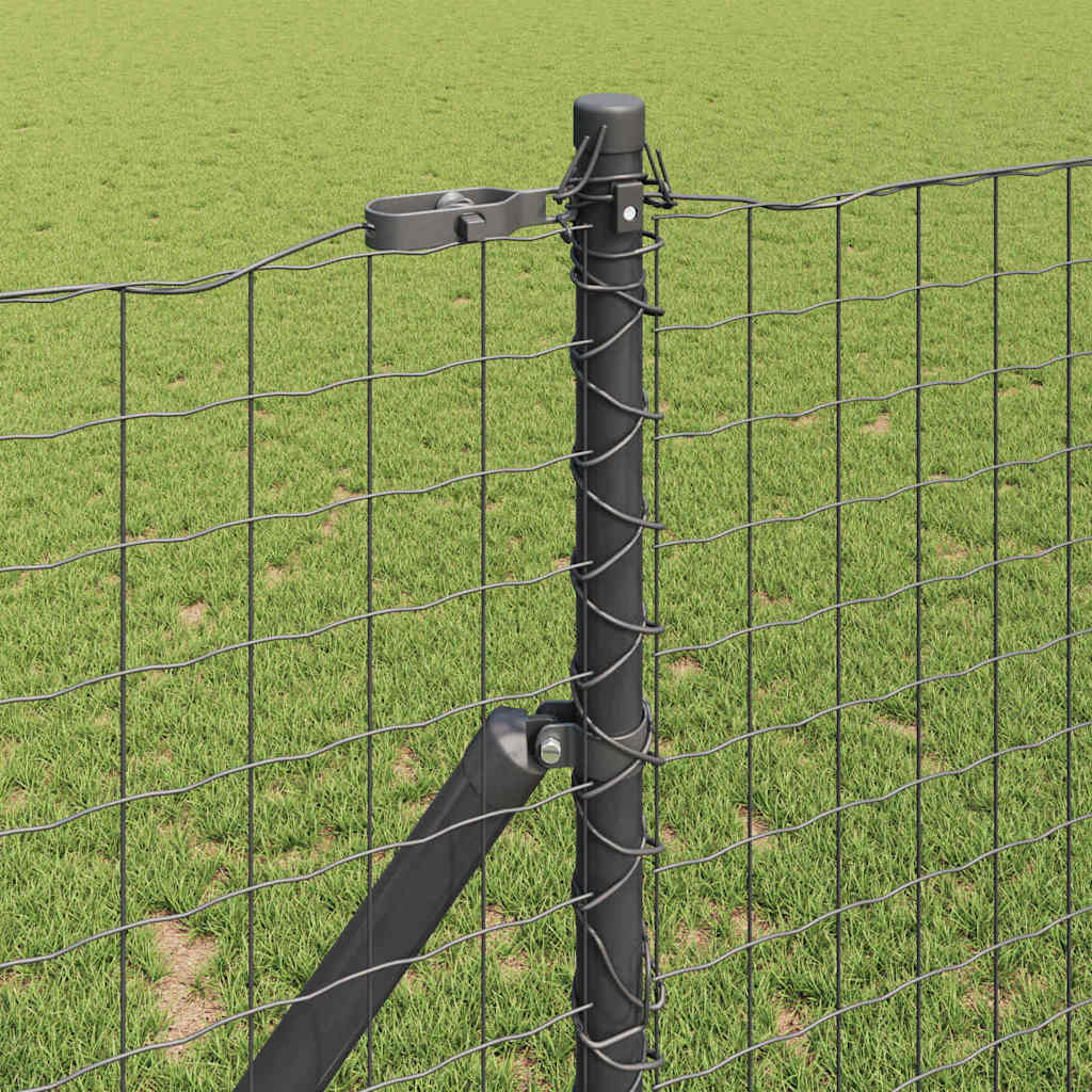 Palo per recinzione interrato 52 pezzi acciaio zincato grigio 150 cm