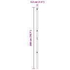 Palo per recinzione interrato in acciaio zincato 26 pezzi Grigio