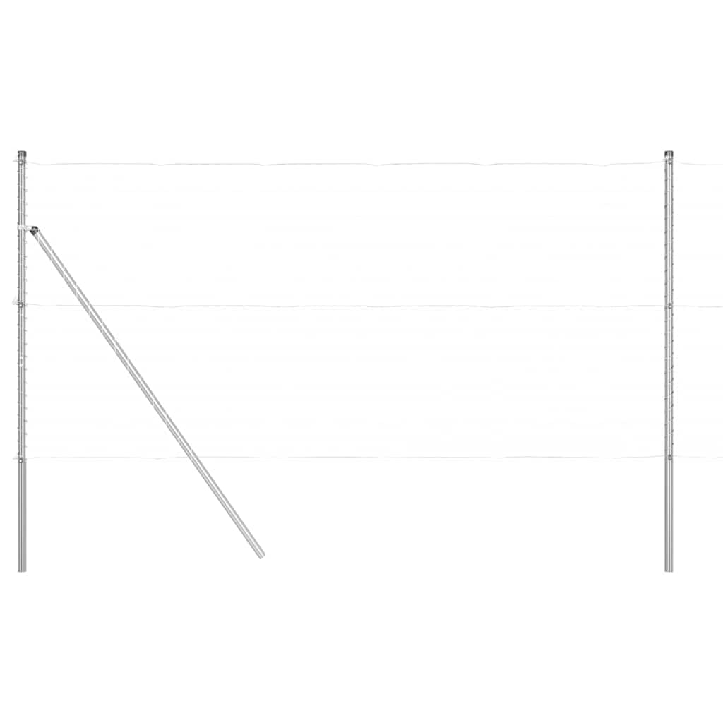 Palo per recinzione interrato in acciaio zincato 52 pezzi Argento