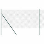 Recinzione metallica saldata in acciaio PVC verde 10 x 1,5 m con pali di fissaggio a terra